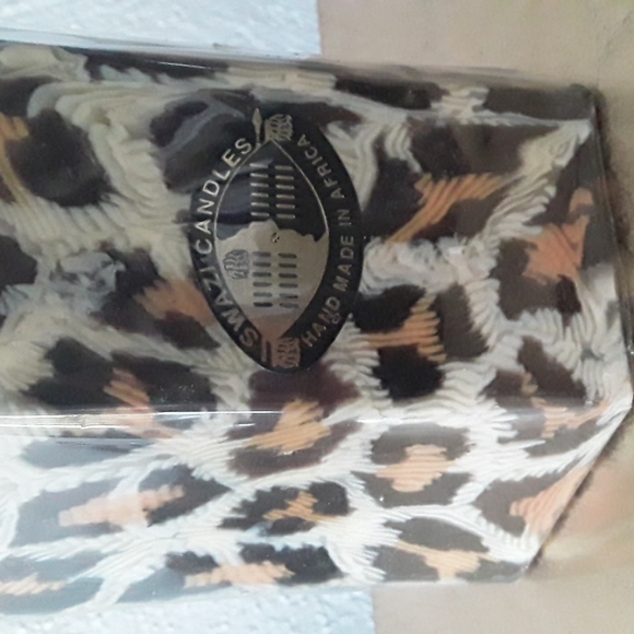 African Swazi Candle 4in Pillar leopard - Picture 7 of 12